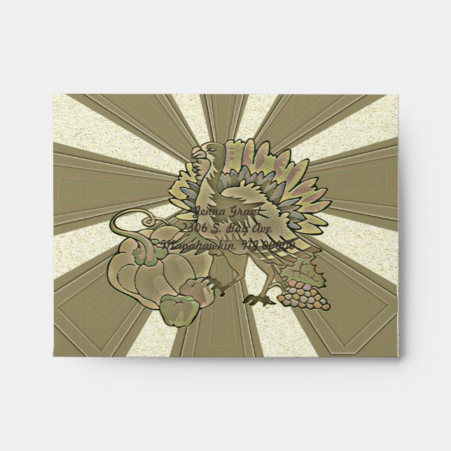 Carved Thanksgiving Turkey - Envelopes (Front)