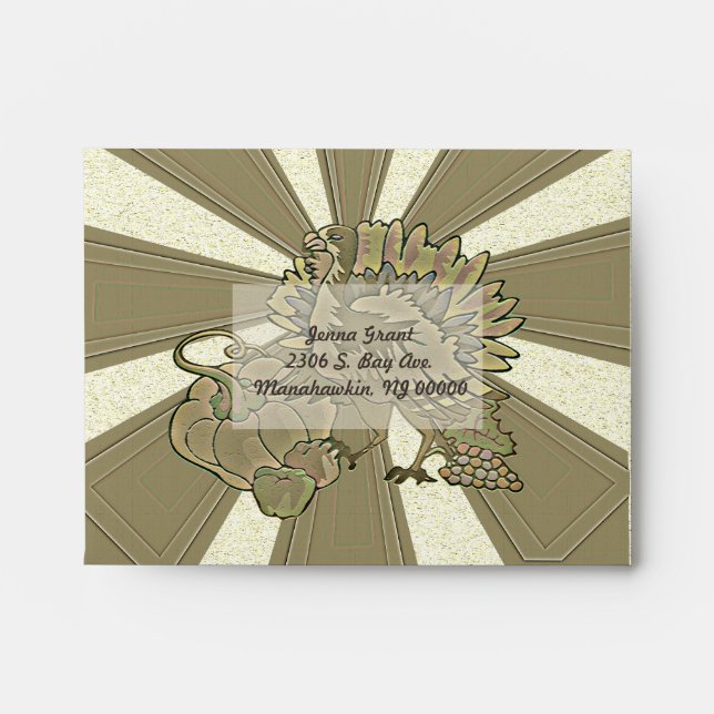Carved Thanksgiving Turkey - Envelopes (Front)