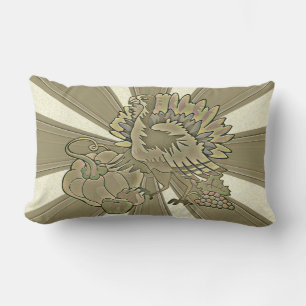 Carved Thanksgiving Turkey - Lumbar Cushion