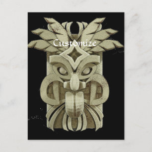 Carved Tiki Sculpture Thunder_Cove Postcard