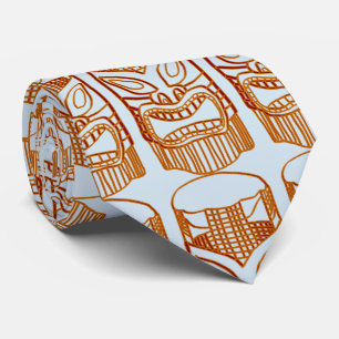 Carved Tiki Sculpture Thunder_Cove Tie
