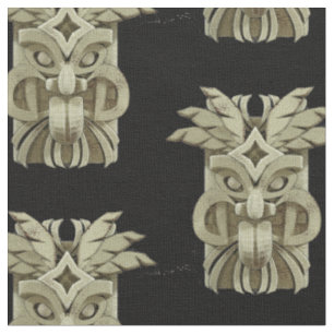 Carved Tiki Sculpture Thunder Fabric