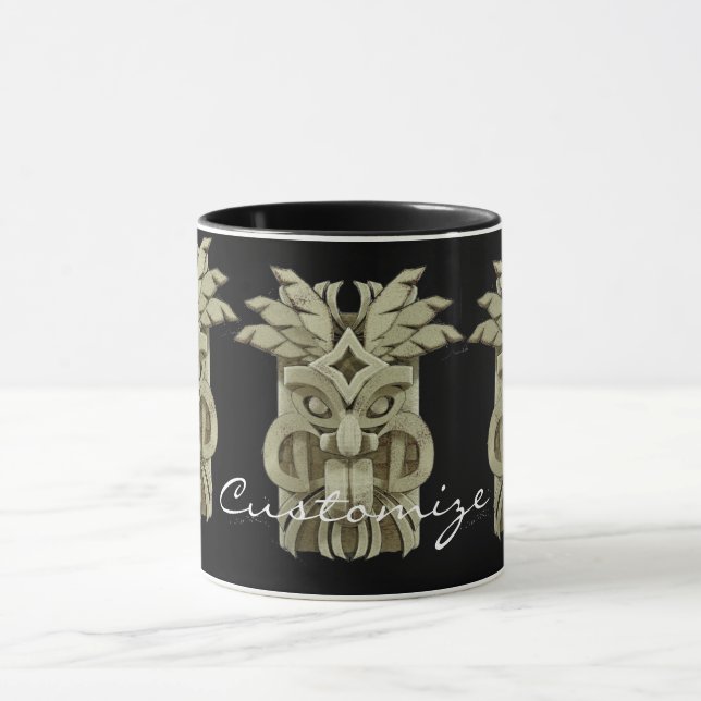 Carved Tiki Sculpture Thunder Mug (Center)