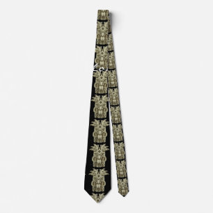 Carved Tiki Sculpture Thunder  Tie