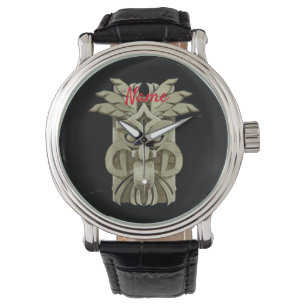 Carved Tiki Sculpture Thunder Watch