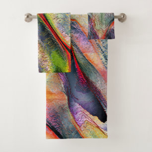 Carved with roughness and virtual watercolor bath towel set