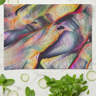 Carved with roughness and virtual watercolor tea towel