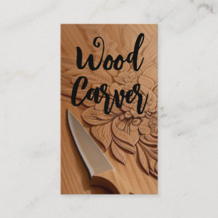 Carved Wood Carver Business Card