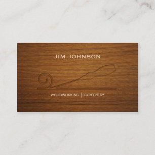 Carved Wood Chisel Woodworking Carpentry Business Card