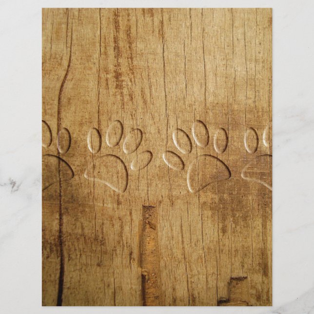Carved Wood Dog Paw Print (Front)