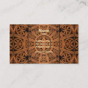 Carved Wood Symmetry Business Card