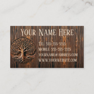 Carved Wood Tree Business Card