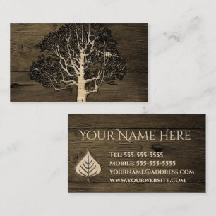Carved Wood Tree Business Card