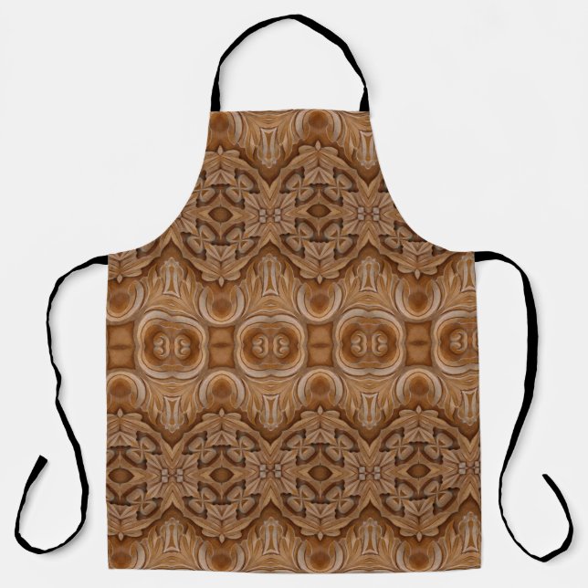 Carved wood wall closeabstract, ancient, antique,  apron (Front)