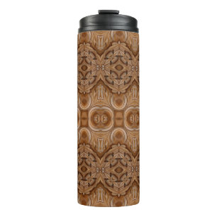 Carved wood wall closeabstract, ancient, antique,  thermal tumbler