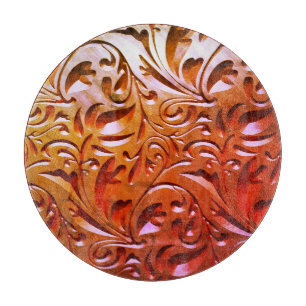 Carved wood woodgrain look elegant abstract cutting board