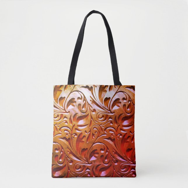 Carved wood woodgrain look elegant abstract tote bag (Front)