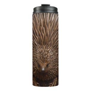 Carved Wooden Australian Echidna Print, Thermal Tumbler