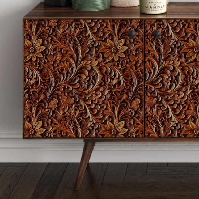 Carved Wooden Flower Scroll Decoupage Tissue Paper (Creator Uploaded)