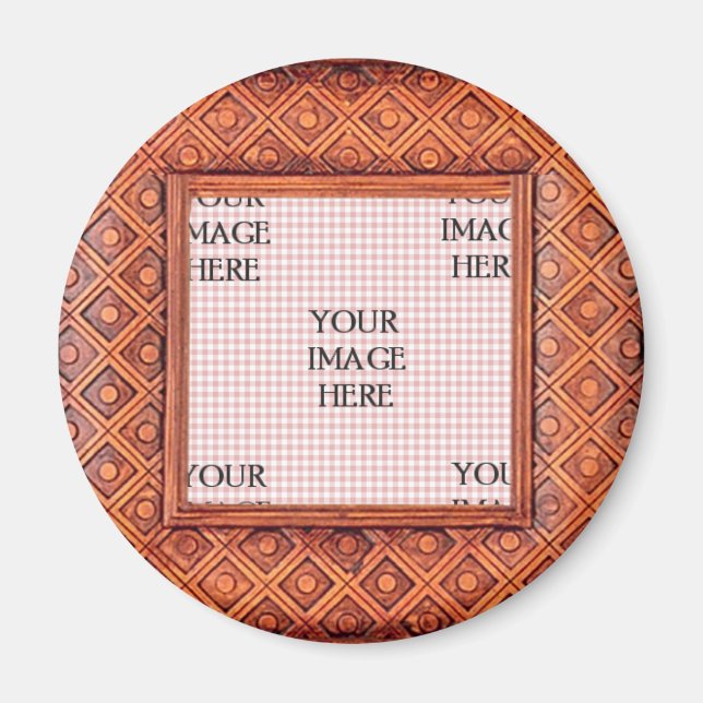 Carved Wooden Frame Template Magnet (Front)