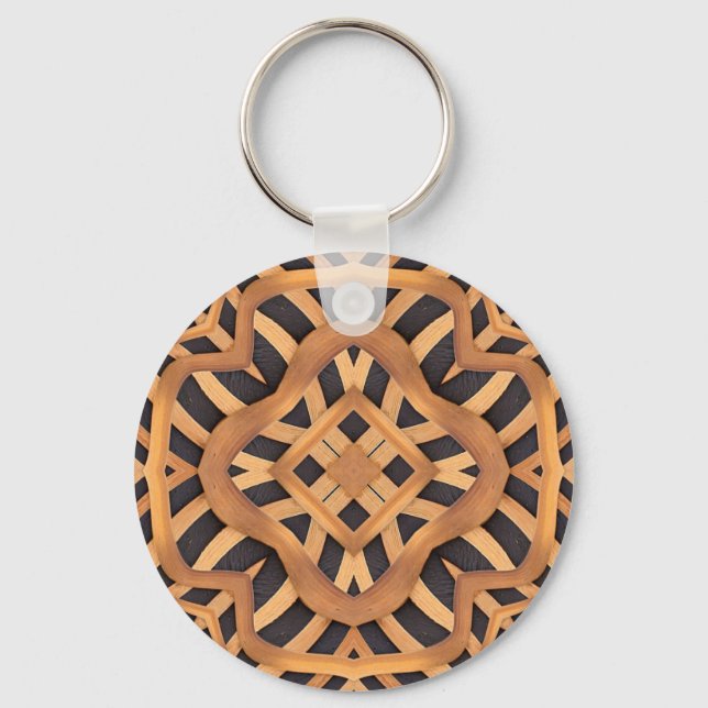 Carved Wooden Motif Key Ring (Front)