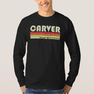 Carver Surname Retro Vintage 80s 90s Birthday Reun T-Shirt