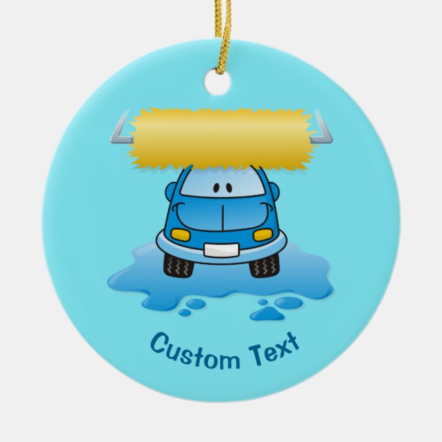 Carwash cartoon ceramic ornament (Front)