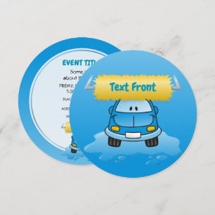 Carwash Cartoon Invitation