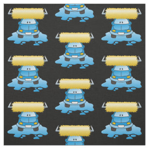 Carwash Cartoon Pattern Fabric