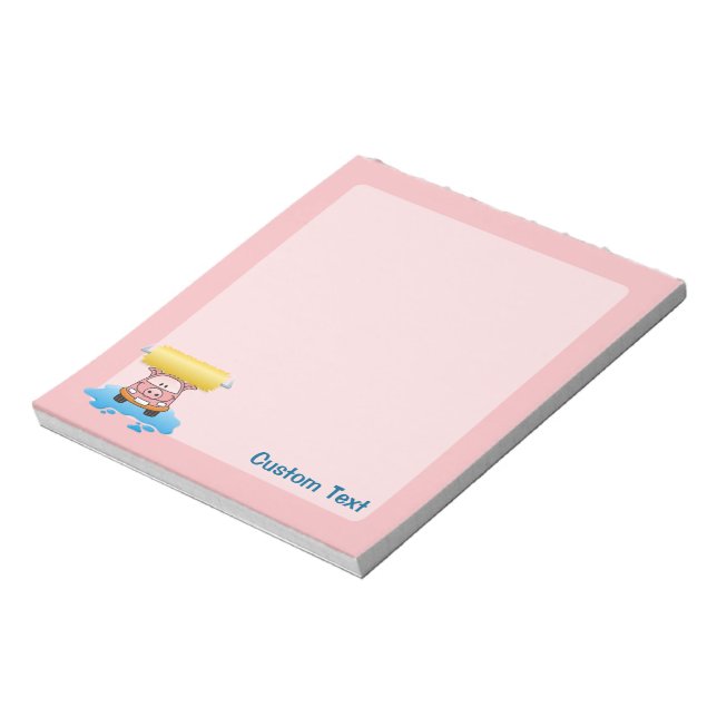 Carwash Pig Cartoon Notepad (Rotated)