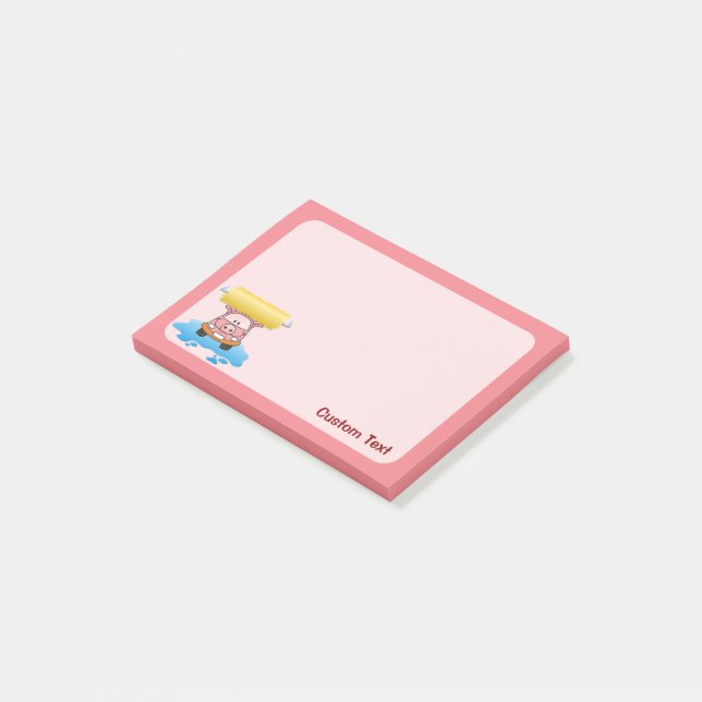 Carwash Pig Cartoon Post-it Notes (Angled)