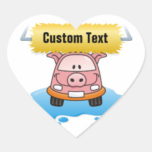 Carwash Pig Heart Sticker