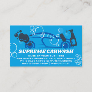 Carwash Supplies Soap Bubbles Auto Logo Business Card