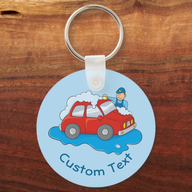 Carwashing Man Keychain (Front)