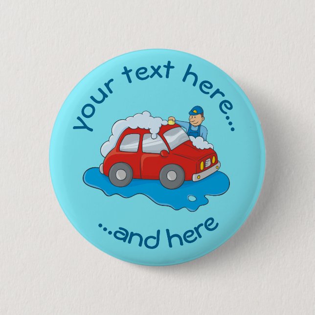 Carwashing Man Pinback Button (Front)