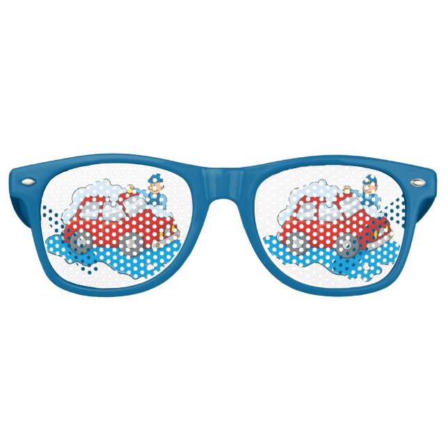 Carwashing Man Retro Sunglasses (Front)