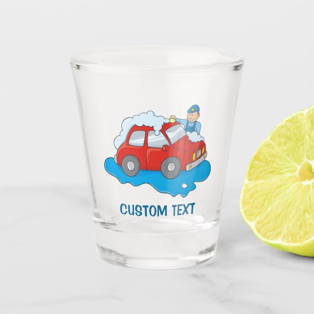 Carwashing Man Shot Glass (Front)