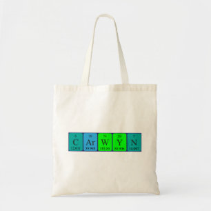 Carwyn periodic table name tote bag