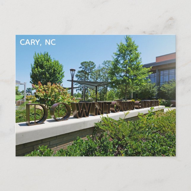 Cary North Carolina Downtown Park Travel Postcard (Front)