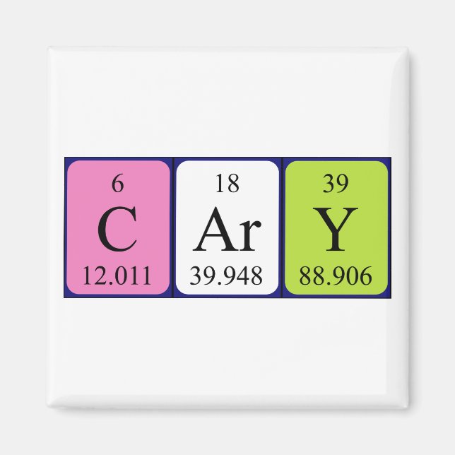 Cary periodic table name magnet (Front)
