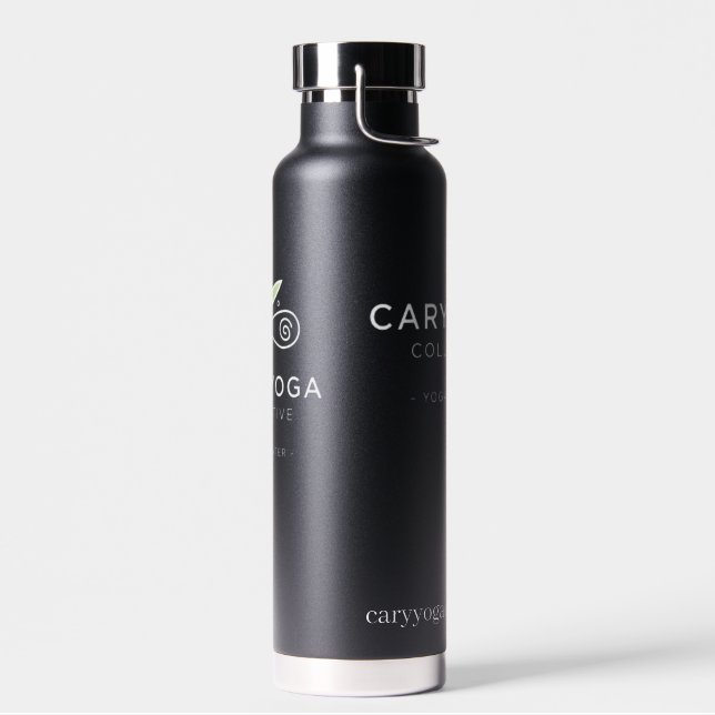 Cary Yoga Collective - Sleek Black Travel Mug Insu Water Bottle (Left)