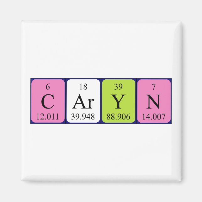 Caryn periodic table name magnet (Front)