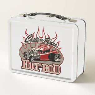 Caryoon hot rod metal lunch box