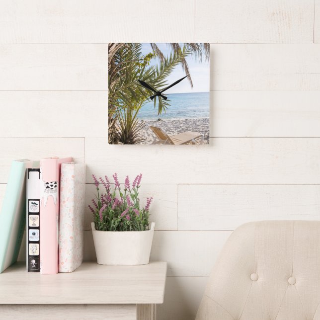 Cas Abao - Tropical Beach Escape #3 #ocean #wall Square Wall Clock (Reading Room)