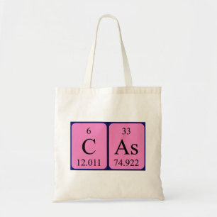 Cas periodic table name tote bag