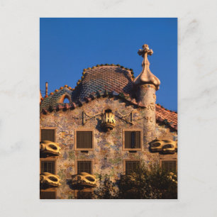 Casa Batilo, Gaudi Architecture, Barcelona, Postcard