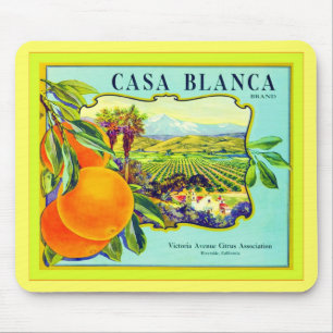 Casa Blanca Brand Oranges ~ Vintage Fruit Crate Mouse Pad