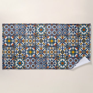Casa Colorida Azulejo Beach Towel