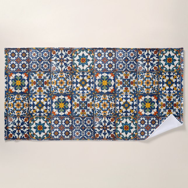 Casa Colorida Azulejo  Beach Towel (Front)