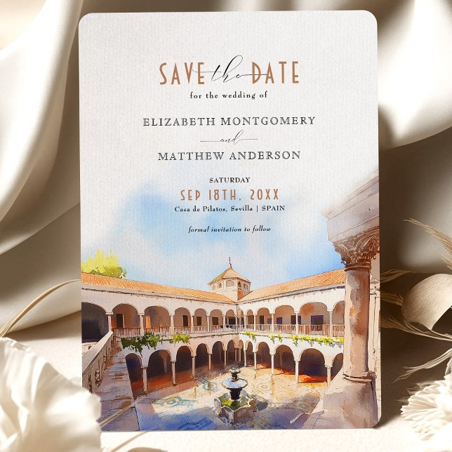 Casa de Pilatos Sevilla Spain Save the Date Card (Creator Uploaded)